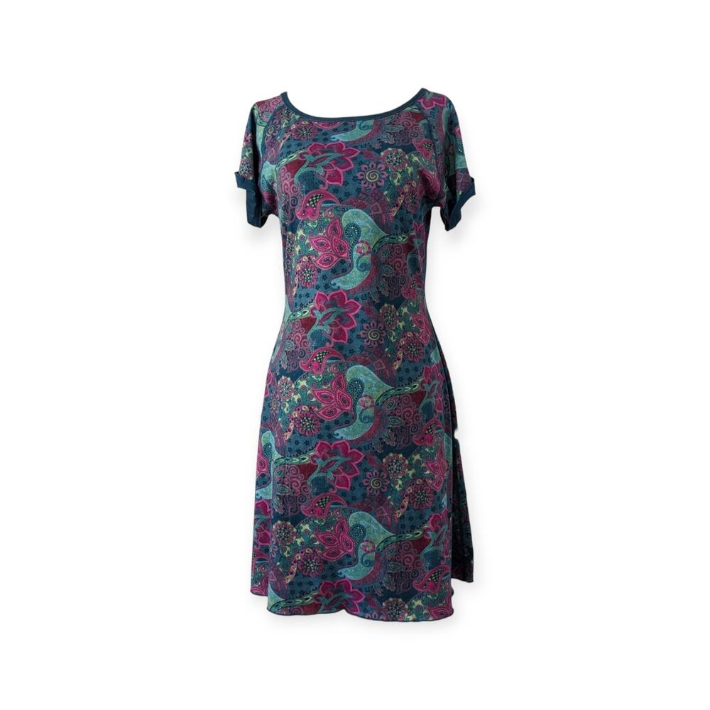 TITLE NINE Teal Roll Sleeve Sports Dress Sz XS
